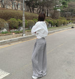 High-Neck String Crop Windbreaker