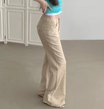 Unique Back Pocket Fluffy Span Cooling Bootcut Pants