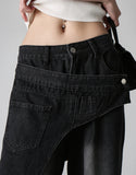 Wrap Cross Over Denim Pants