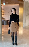 Holly half turtleneck shirring knit