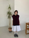 [unisex] Henken Stripe Hood Knit Vest
