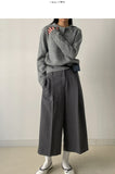 Unbalanced Collar Loose Fit Knit
