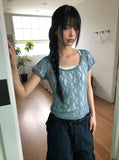 Obnin Lace Short Sleeve T-shirt