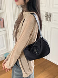 Gabel damage slit button long sleeve cardigan