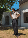 Sunday linen two-tuck wide pants