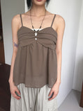 [MADE] Ferran chiffon shirring button sleeveless blouse