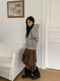 Homan Layered Check Midi Skirt
