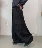 [Unisex] Tedens Curved Banding Cargo Wide Pants