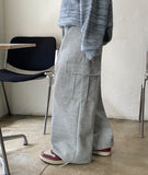 [unisex] Mulkin brushed banding wide cargo pants