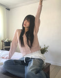 Nakul Cable Twist Ribbon Strap Knit Cardigan