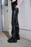 leather Bootcut Pants