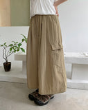 [unisex] Mue nylon banding string ankle length cargo pants