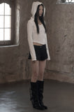 [mnem] Diamond Neck Corset Hoodie