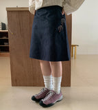 Oroi Denim Banding Midi Skirt
