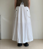 Mokoli Nylon Cargo Long Skirt