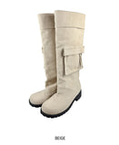 Side pocket long boots
