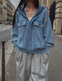 Demon Washing Knit Hood Jacket