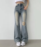 Wide Boot Cut Fit Denim Pants