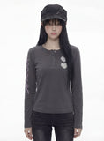 DOLLS - M Henley Neck Long Sleeve T-Shirt