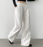 Nanspan banding pin tuck back cut mega wide pants