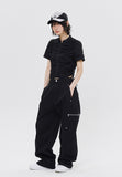 SHIRRING COTTON ZIP UP