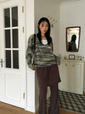 Fisha brushed ribbed skirt pants long bootcut pants
