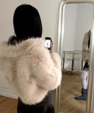 Naru Duffle Button Fur Short Jacket