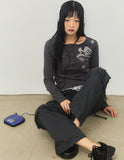 PIECE BIRD Henley Neck Long Sleeve T-Shirt