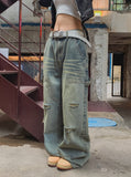 Denti Damage Brush Denim Pants