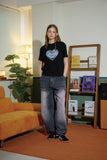 Rough Heart Crop Short Sleeve Tee