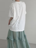 (Unisex) Renlit Eyelet Over Fit Short Sleeve T-shirt