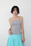 FRILL BUTTON SLEEVELESS