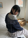 Inf Check Color Matching Two-Way Hood Zip-Up