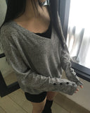 Heave Button Linen Sweatshirt