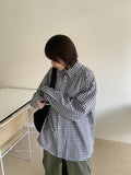 [unisex] Heibu Seersucker Over Check Shirt