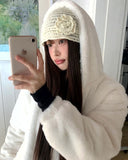 Devin Flower Pendant Knit Beanie