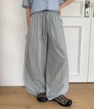 Rebom Lace Nylon Banding Wide Pants