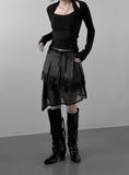 Sheavel See-Through Layered Skirt
