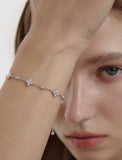 Essence Silver (W) Moissanite Flower Station Bracelet