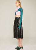 Crack Leather Maxi Skirt