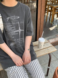 [unisex] Centerme Pigment Star Print Short Sleeve Tee