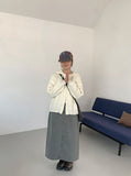 Kiomi slit cotton long skirt