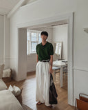 Summer Cooling Deep-Tuck Wide Slacks