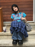 FRILL CHECK LONG SK