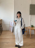 Paldi cotton suspender pants