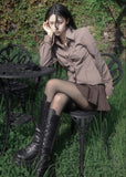 Velour tie stripe shirt