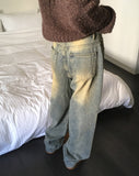 Hakip Vintage Washing Wide Denim Pants