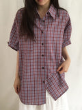 [BAONHAUS] Kinens Over Check Short Sleeve Shirt