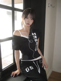 Rahi 05 Here Printing Henley Neck Button Short Sleeve T-shirt