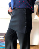 [Layered SET] Yuran Brushed Wrap Button Skirt Bootcut Banding Long Pants